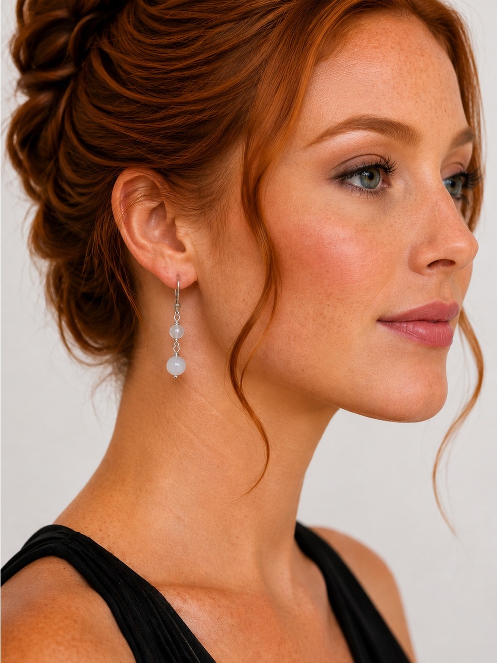 Silver Moonstone Dangle Earrings – Gemstone Leverback Drops